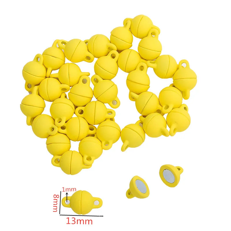 5Sets Mix Strong Love Heart Round Magnetic Clasps Fit Rhodium End Clasp Connectors Component For Making Leather Bracelet Jewelry