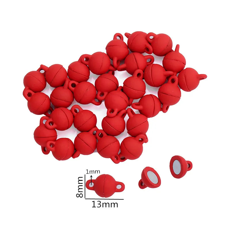 5Sets Mix Strong Love Heart Round Magnetic Clasps Fit Rhodium End Clasp Connectors Component For Making Leather Bracelet Jewelry