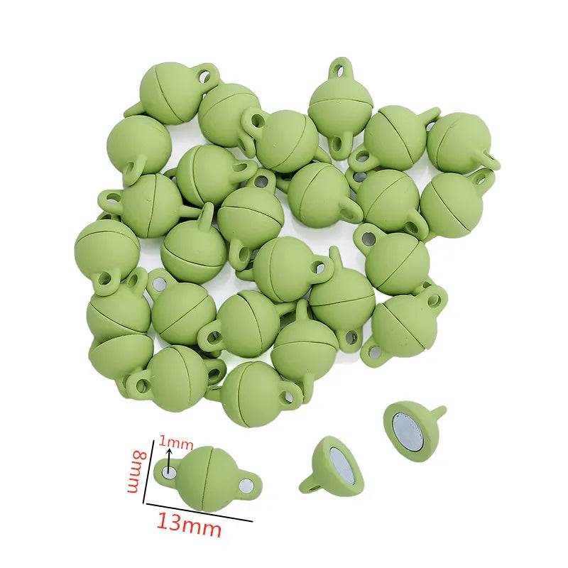 5Sets Mix Strong Love Heart Round Magnetic Clasps Fit Rhodium End Clasp Connectors Component For Making Leather Bracelet Jewelry