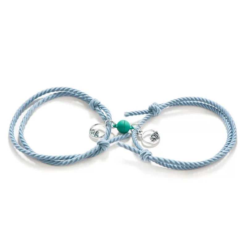 5Sets Mix Strong Love Heart Round Magnetic Clasps Fit Rhodium End Clasp Connectors Component For Making Leather Bracelet Jewelry