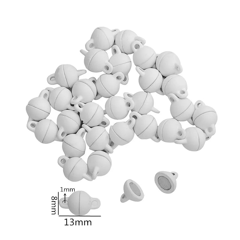 5Sets Mix Strong Love Heart Round Magnetic Clasps Fit Rhodium End Clasp Connectors Component For Making Leather Bracelet Jewelry