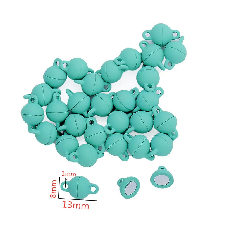 5Sets Mix Strong Love Heart Round Magnetic Clasps Fit Rhodium End Clasp Connectors Component For Making Leather Bracelet Jewelry