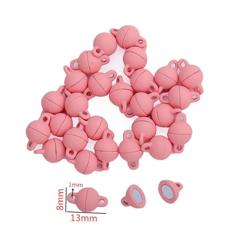 5Sets Mix Strong Love Heart Round Magnetic Clasps Fit Rhodium End Clasp Connectors Component For Making Leather Bracelet Jewelry