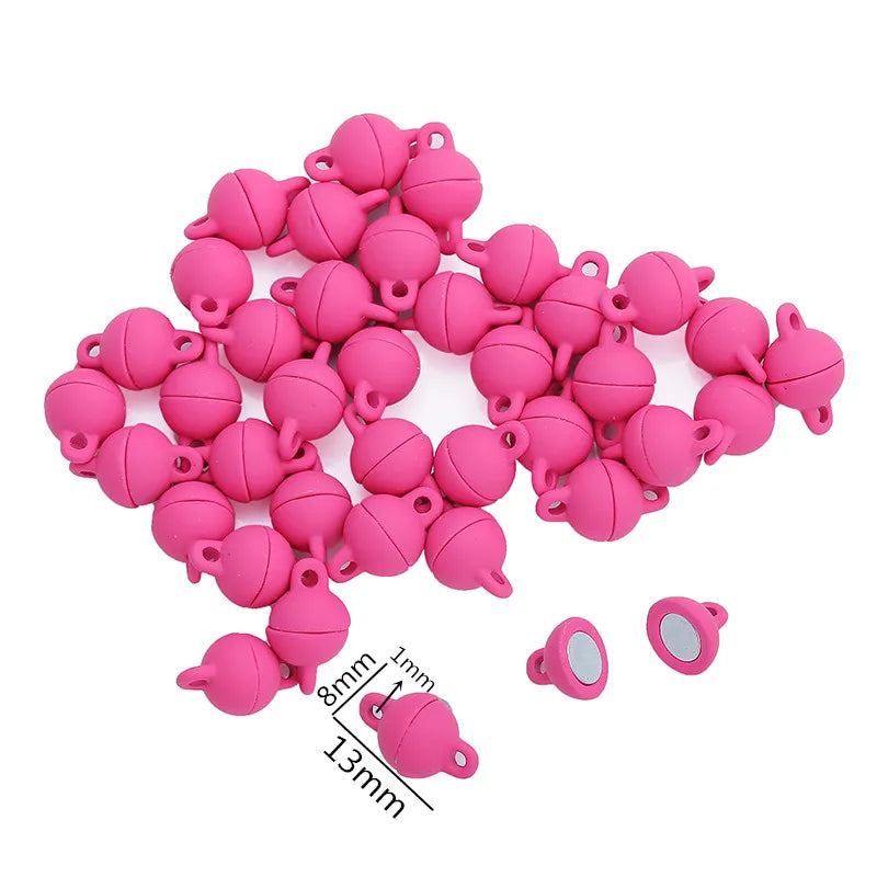 5Sets Mix Strong Love Heart Round Magnetic Clasps Fit Rhodium End Clasp Connectors Component For Making Leather Bracelet Jewelry