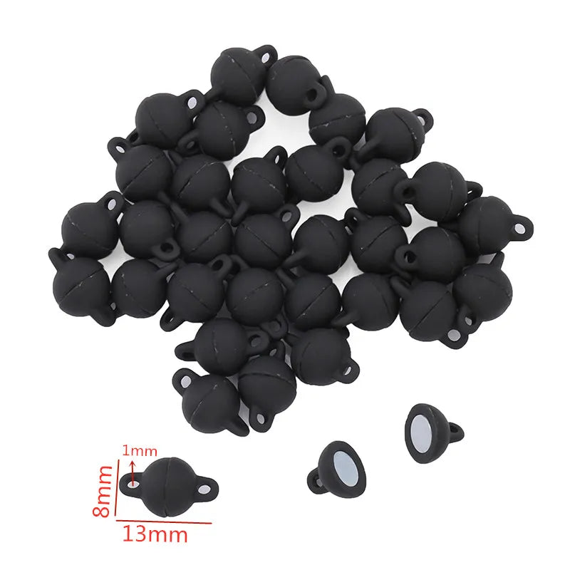 5Sets Mix Strong Love Heart Round Magnetic Clasps Fit Rhodium End Clasp Connectors Component For Making Leather Bracelet Jewelry
