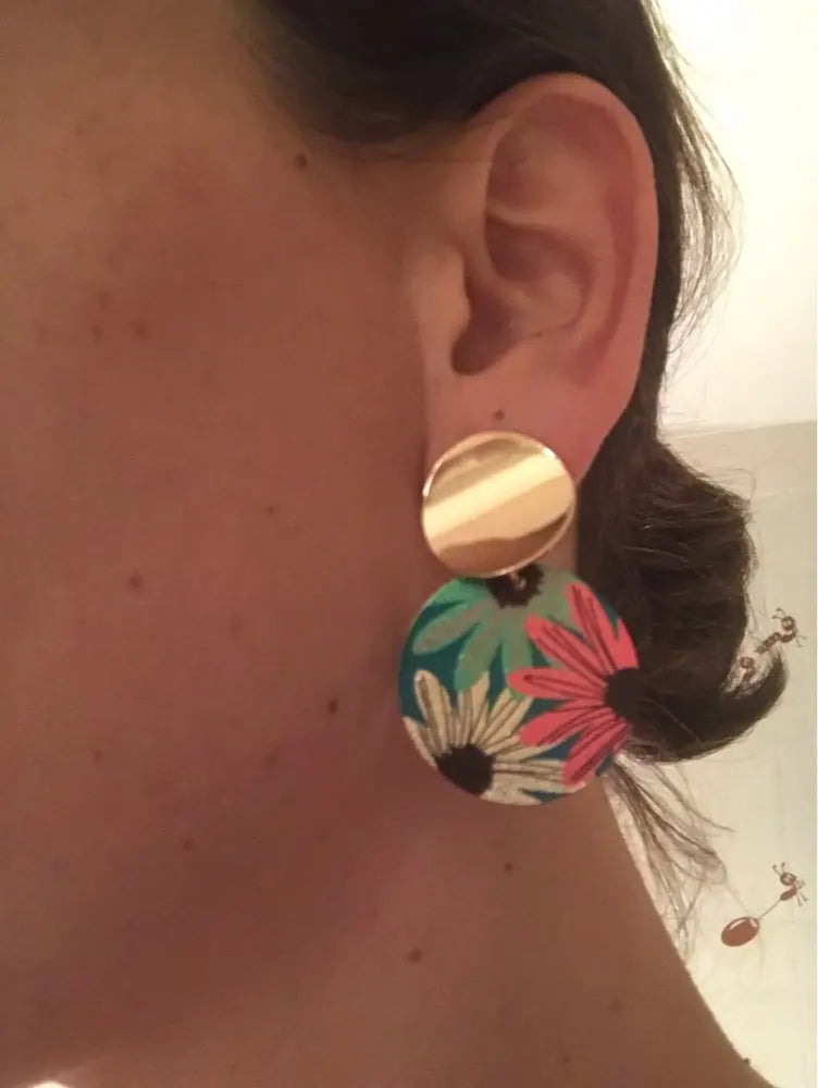 2020 New Spring Vintage Flower Geometric Round Clip on Earrings for Women Without Piercing Fashion Jewelry Ear Clips Wholesale