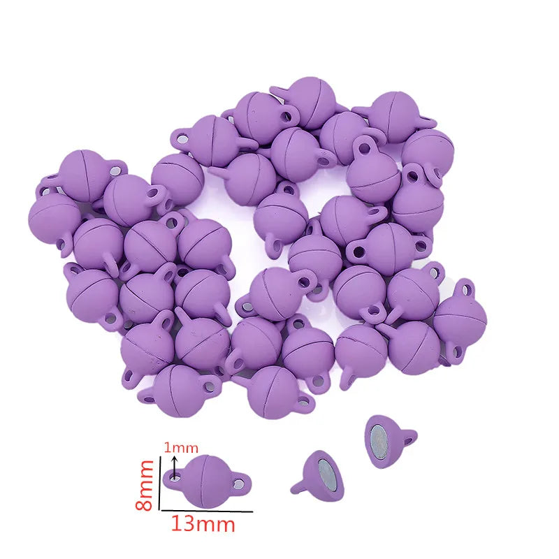 5Sets Mix Strong Love Heart Round Magnetic Clasps Fit Rhodium End Clasp Connectors Component For Making Leather Bracelet Jewelry