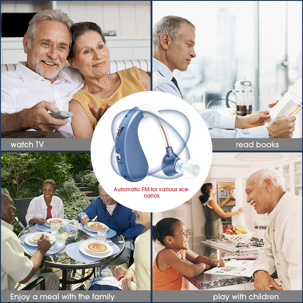 Hearing Aid for Elderly Deafness Rechargeable Invisible Hearing Aids Adjustable Tone Ear Aid Digital Sound Amplifier Audifonos