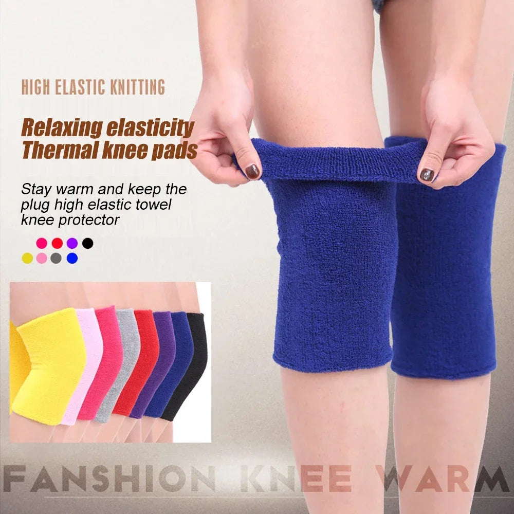 1 Pair Knee Pads Dance Protection Cover Elderly Leggings Support Winter Warm Thermal Knee Sleeves