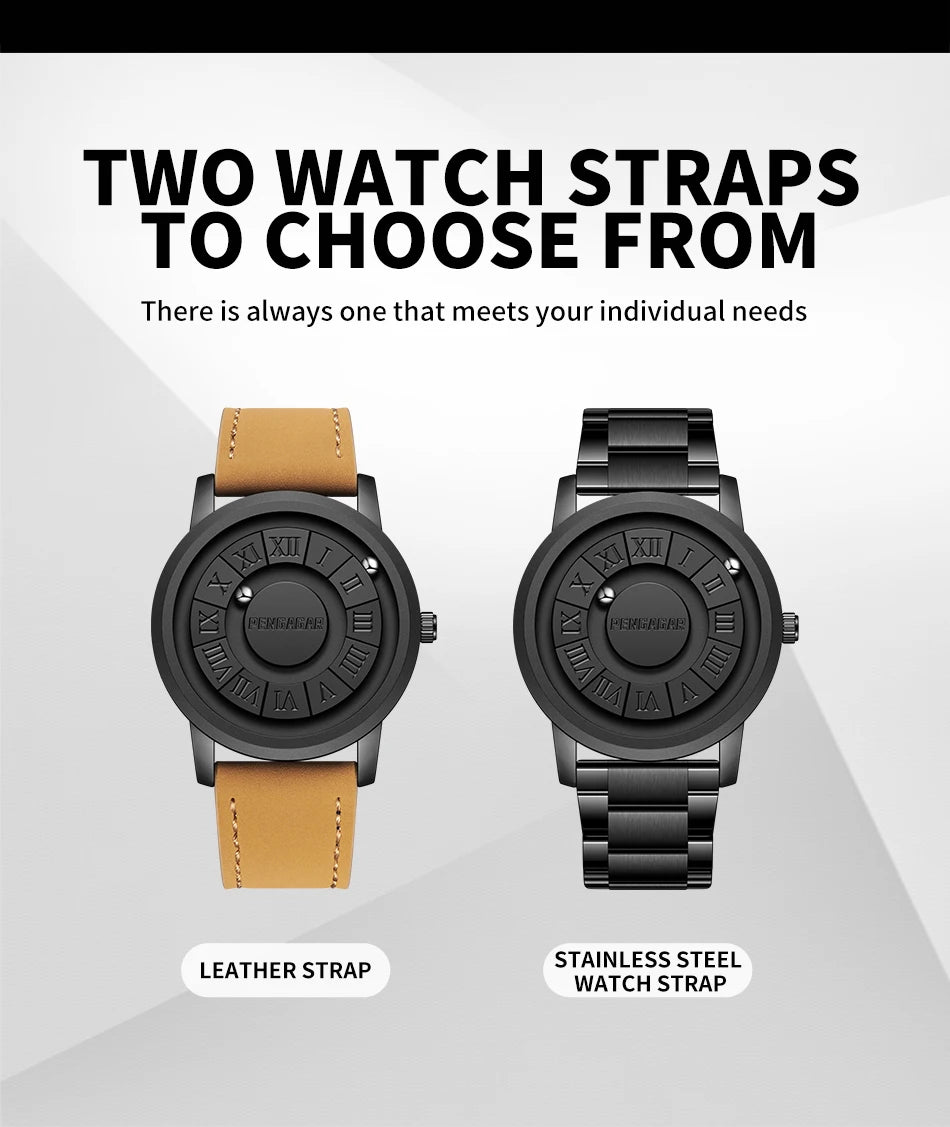 2024 New Men's Watches Top Luxury Quartz Watch For Men Creative Scrolling Pointer Magnetic Force Wrist Clock Relogio Masculino