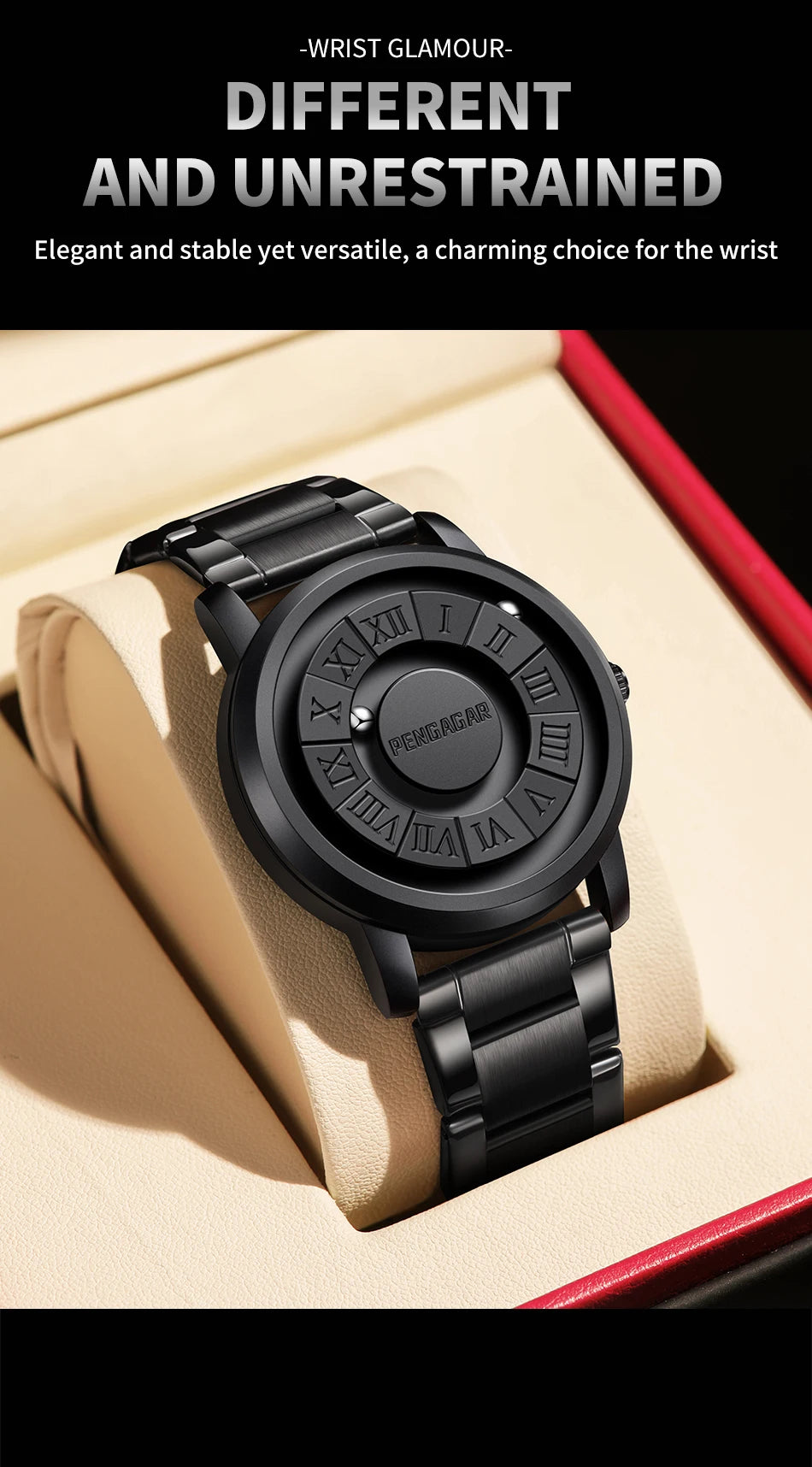 2024 New Men's Watches Top Luxury Quartz Watch For Men Creative Scrolling Pointer Magnetic Force Wrist Clock Relogio Masculino