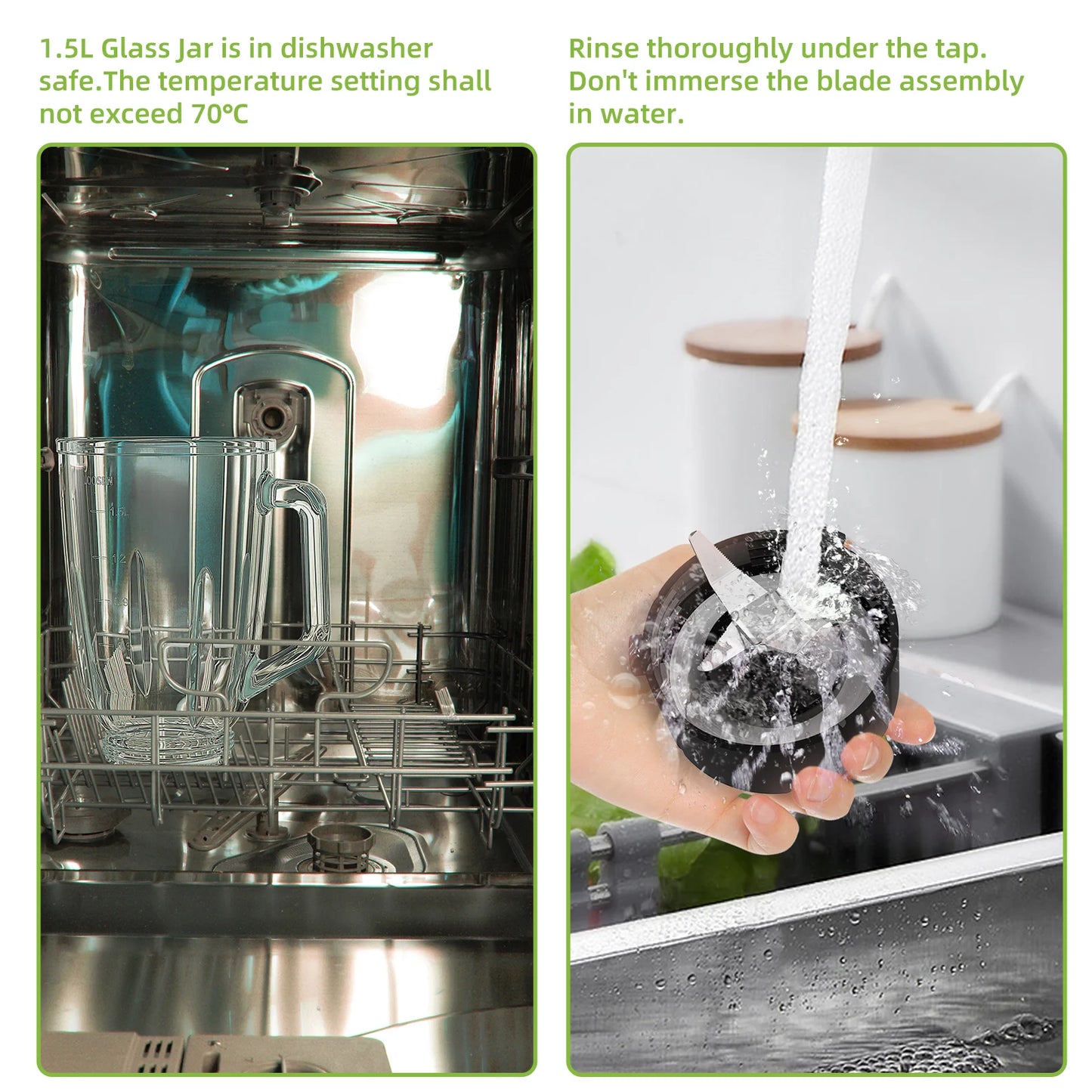 BioloMix 1300W Smoothie Maker with 1.5L Glass Jar Personal Blender for Frozen Fruit Drinks And Sauces