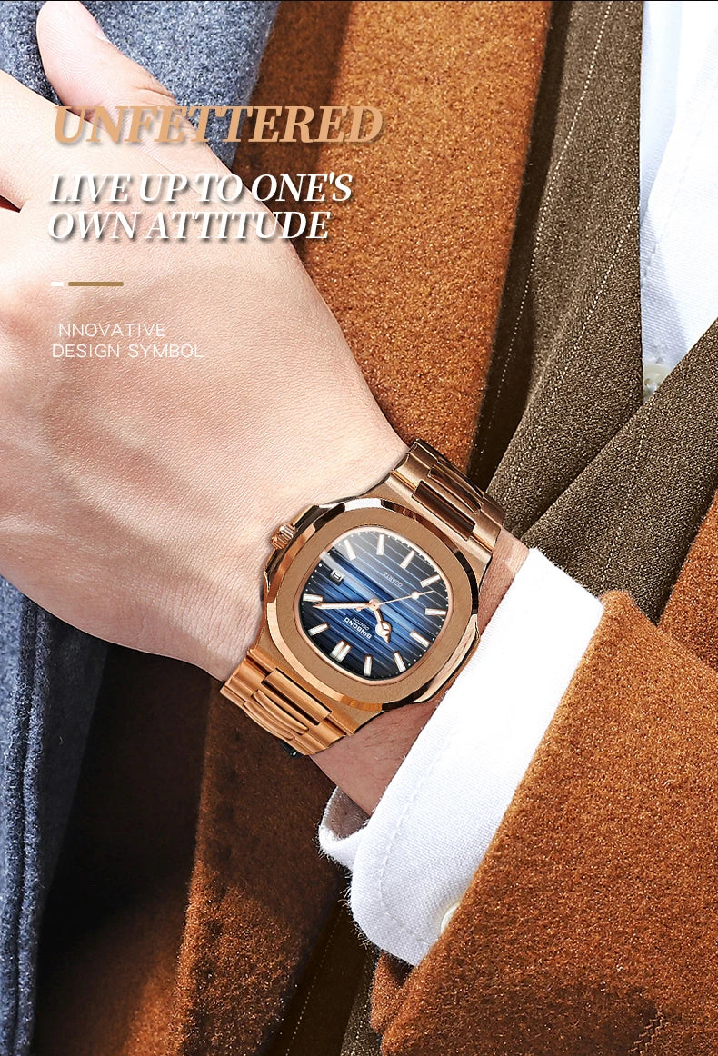 2025 New Top Brand Luxury Fashion Mens Watches Sport Waterproof Simple Ultra-Thin Watches Men Quartz Clock Relogio Masculino+Box