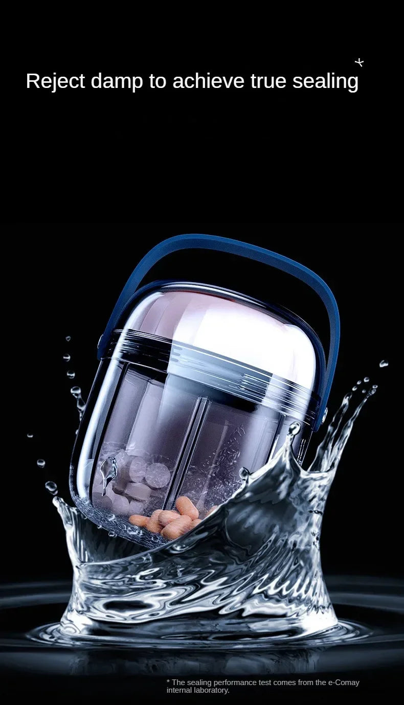 New Pill Organizer Waterproof Pill Box Portable Pill Case for Travel Vitamin Fish Oils Holder Container Medicine Storage Box