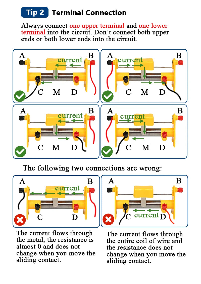 Electric Circuit Learning Kit Physics Electrical Experiment Teaching Aid Ammeter Voltmeter Sliding Rheostat Resistor Science Toy