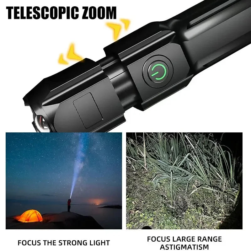 Edc Flashlight Powerful Self Defense Gadget Super Strong Flashlight High Power Self-defense Supplies Led Denfense Products Tools