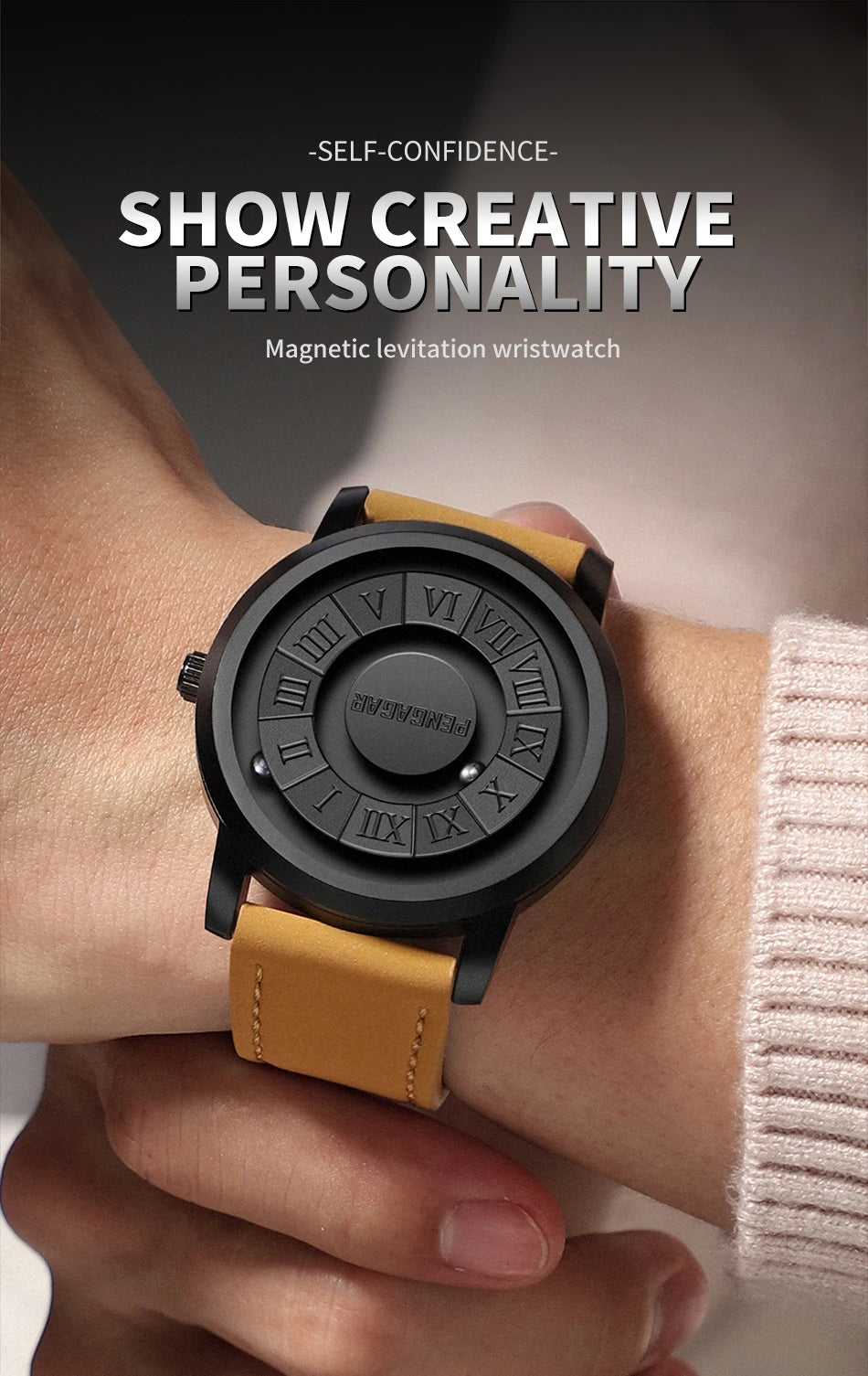 2024 New Men's Watches Top Luxury Quartz Watch For Men Creative Scrolling Pointer Magnetic Force Wrist Clock Relogio Masculino