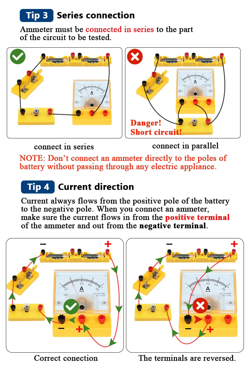 Electric Circuit Learning Kit Physics Electrical Experiment Teaching Aid Ammeter Voltmeter Sliding Rheostat Resistor Science Toy