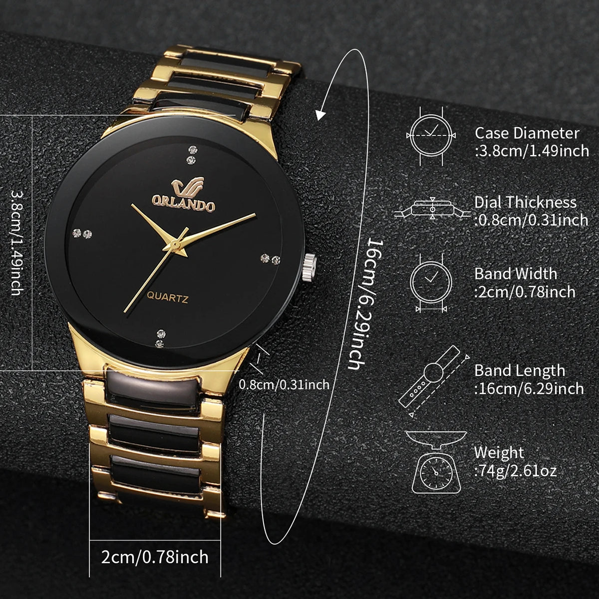 1/2PCS Couple's Watches Fashion Stainless Steel Band Men Women Analog Quartz Watches Set