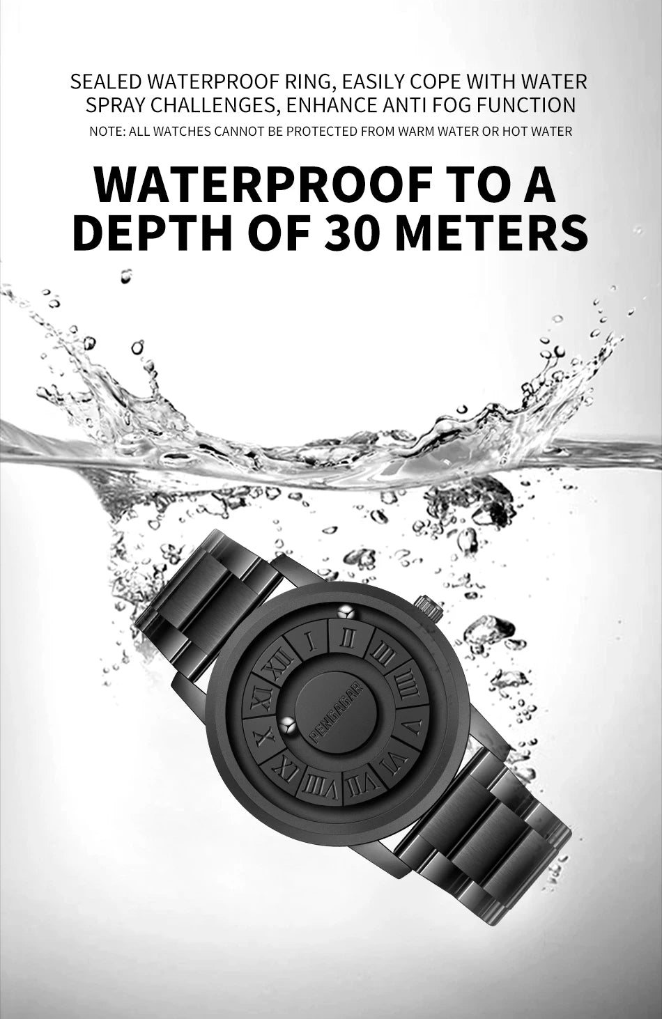 2024 New Men's Watches Top Luxury Quartz Watch For Men Creative Scrolling Pointer Magnetic Force Wrist Clock Relogio Masculino