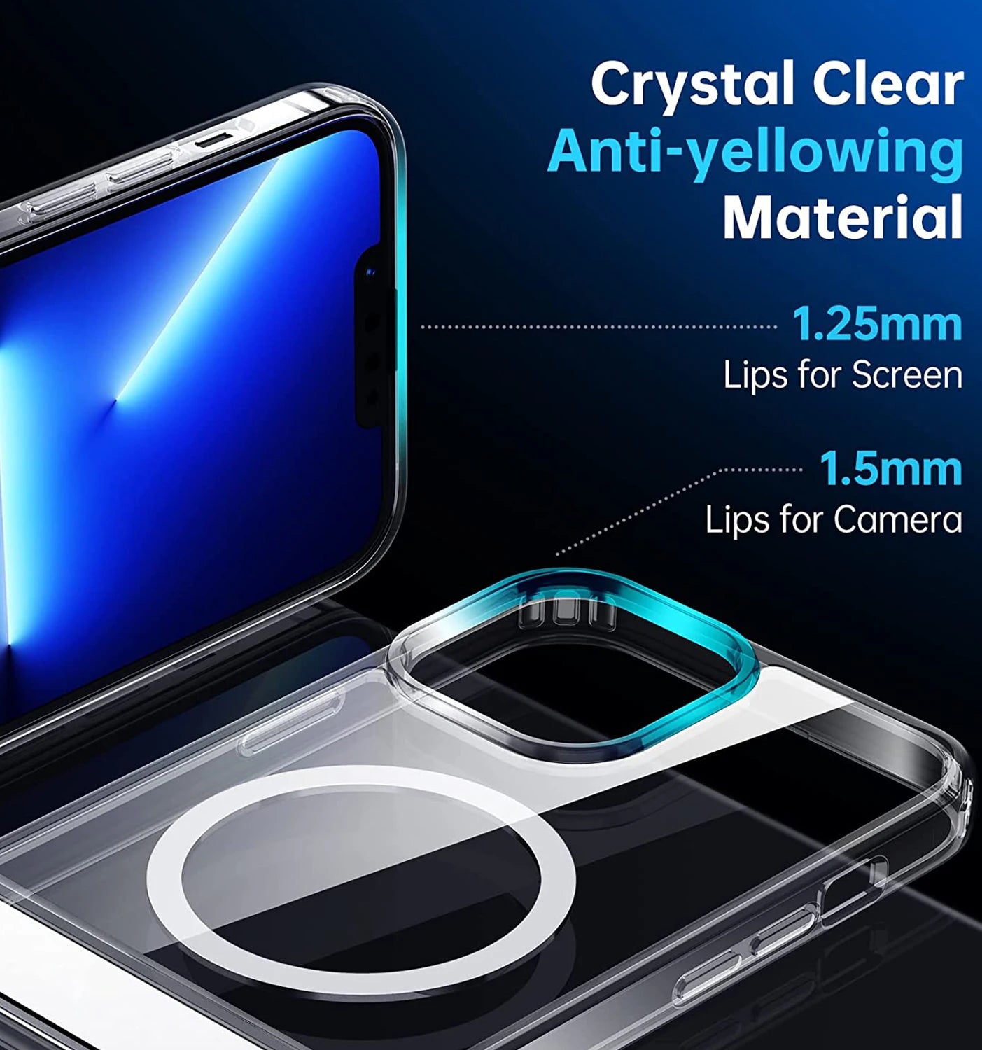 Magnetic Clear Phone Case for Magsafe with Kickstand for iPhone 14 Pro Max 13 12 11 Mini 15 Plus Shockproof Mobile Back Cover