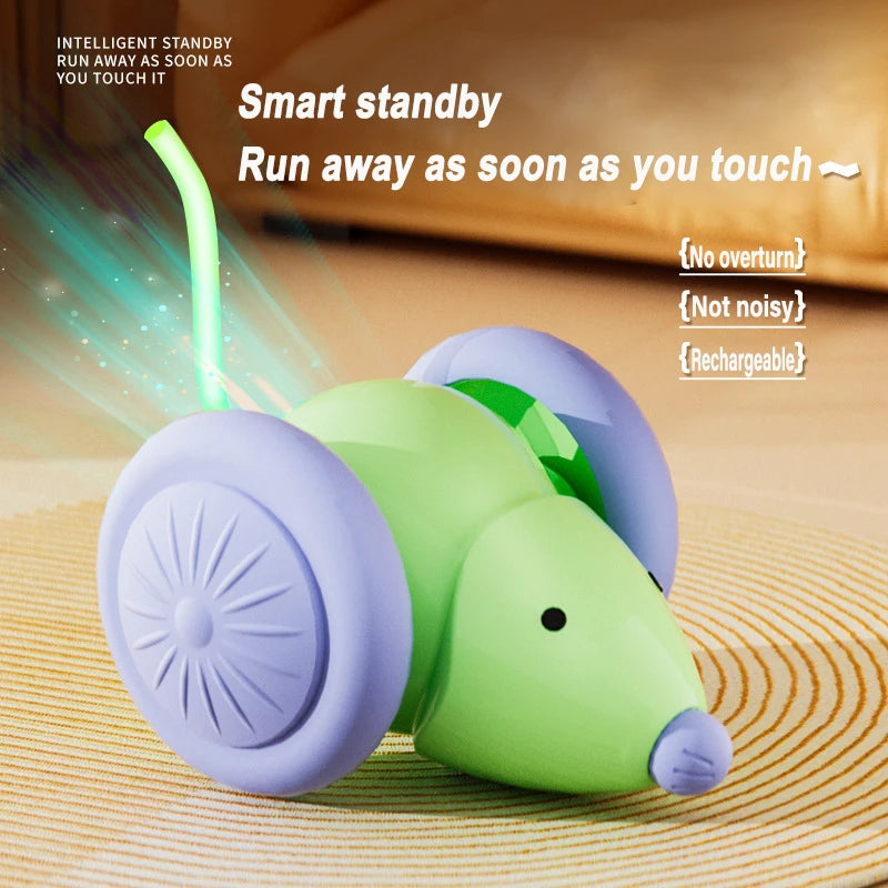 Electric Mouse Car Pet toys Interactive Cat Toy Rechargeable Automatic Teaser with Intelligent Obstacle Avoidance Pet Products