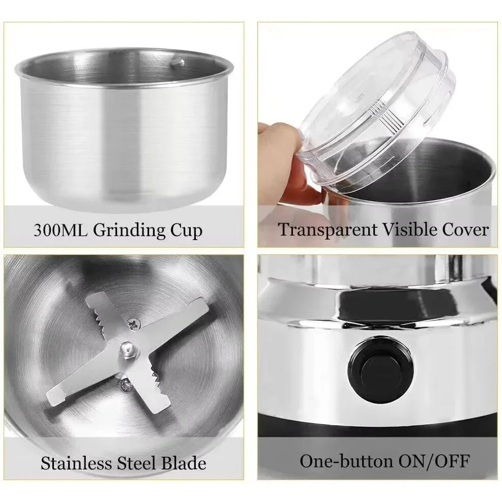 Xiaomi Electric Coffee Grinder 304 Stainless Steel Fast Grinding Multifunction Household Smash Machine EU US Plug Large Capacity