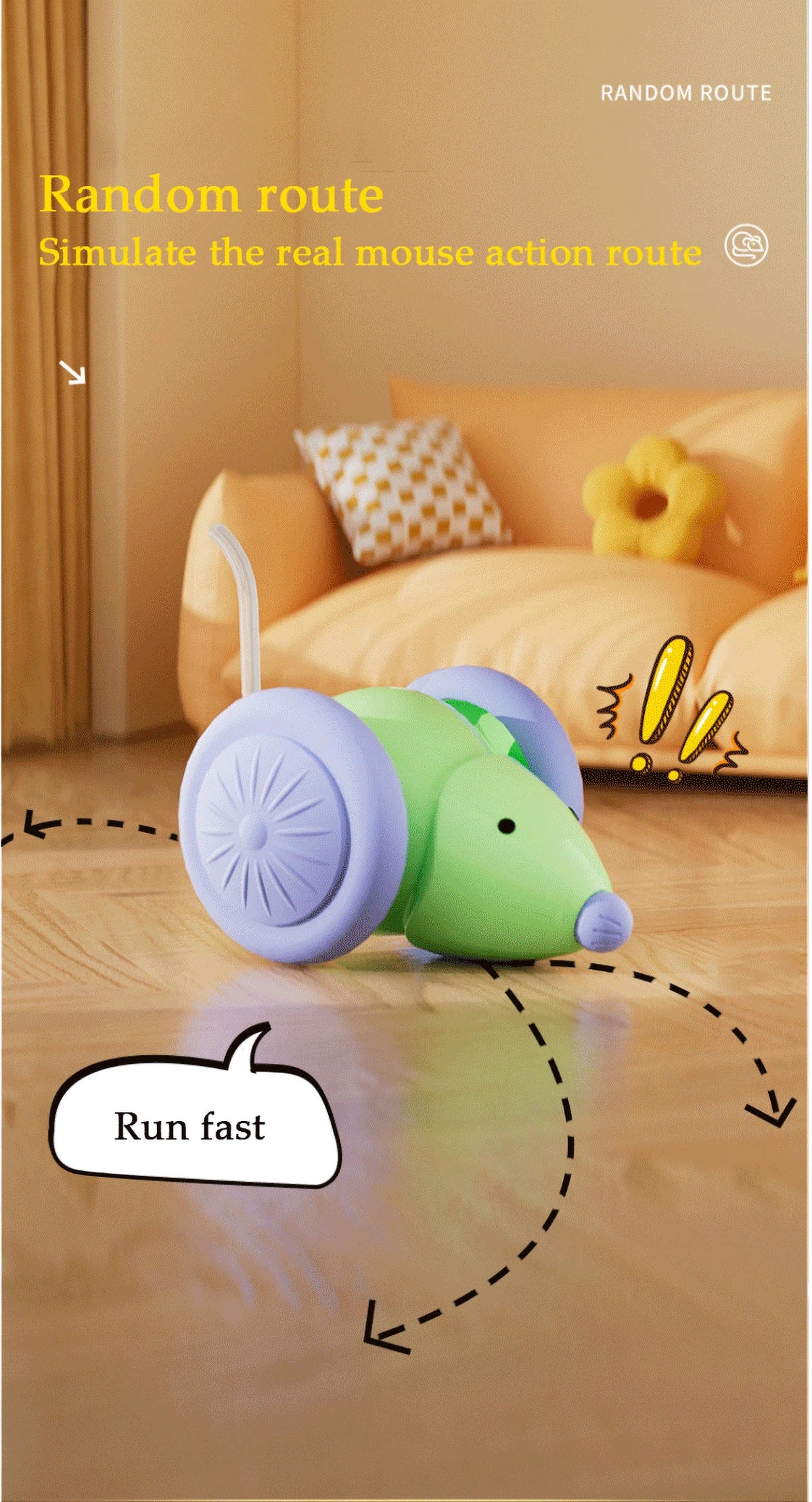 Electric Mouse Car Pet toys Interactive Cat Toy Rechargeable Automatic Teaser with Intelligent Obstacle Avoidance Pet Products