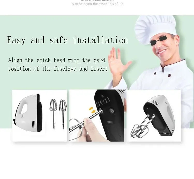 Multifunctional 7 Speed Mini Mixer Electric Food Blender Handheld Mixer Egg Beater Automatic Cream Food Cake Baking Dough Mixer