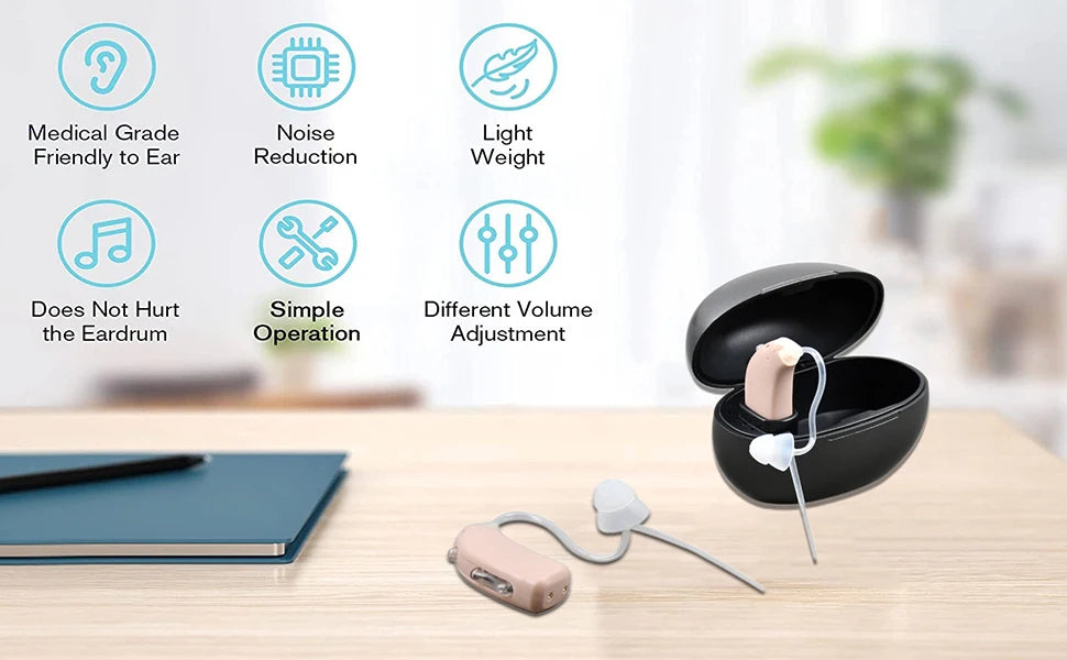 Wired Cassette Digital High Power Hearing Aid For Severe Deafness For The Elderly Hearing aid headset adjustable volume amplifie
