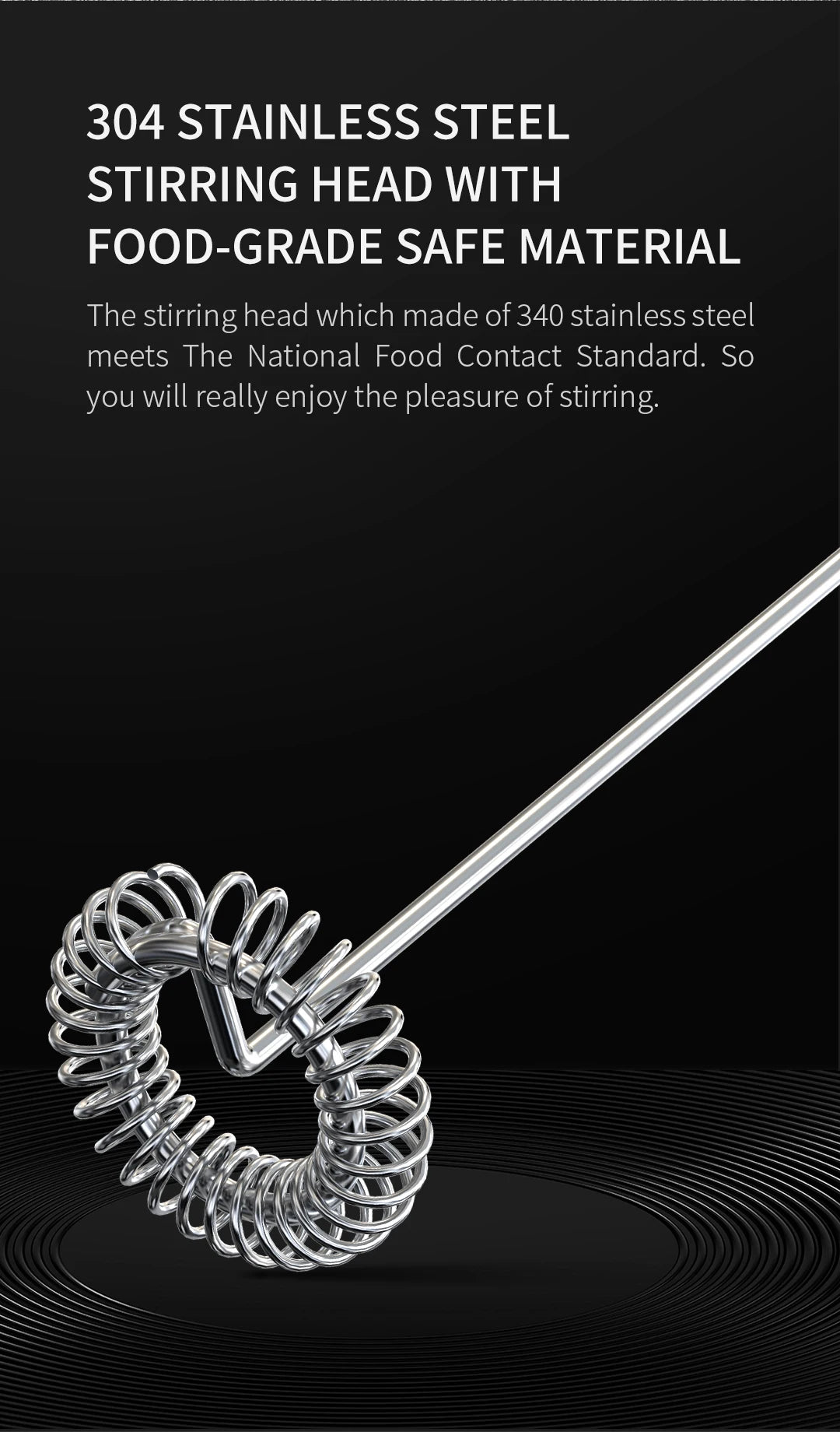 Electric Milk Frother 304 Stainless Steel Mini Foam Maker Rechargeable USB Type-C Cable Drink Mixer Whisk Beater for Coffee