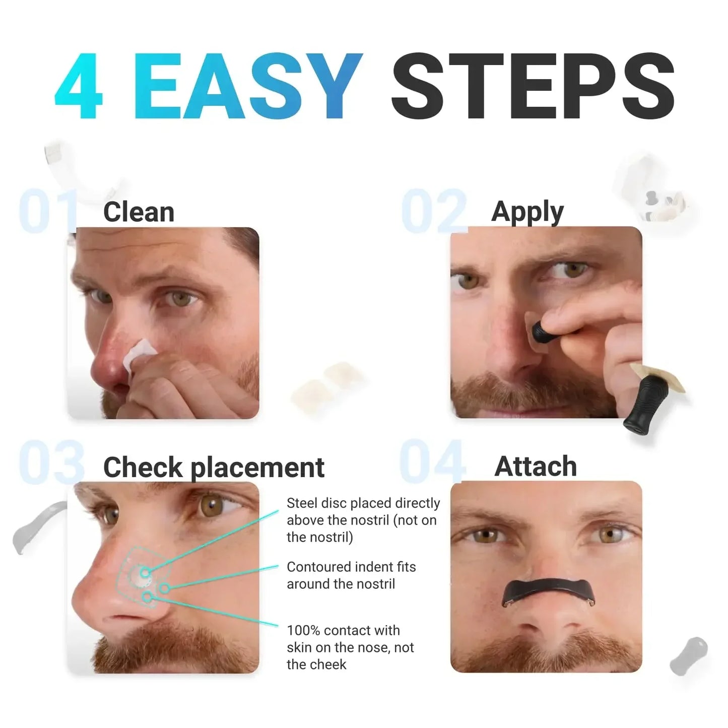 Magnetic Nasal Breathing Dilators Kits Sport Nasal Dilator Boost Oxygen Intake,Breathing Refill Nose Clip