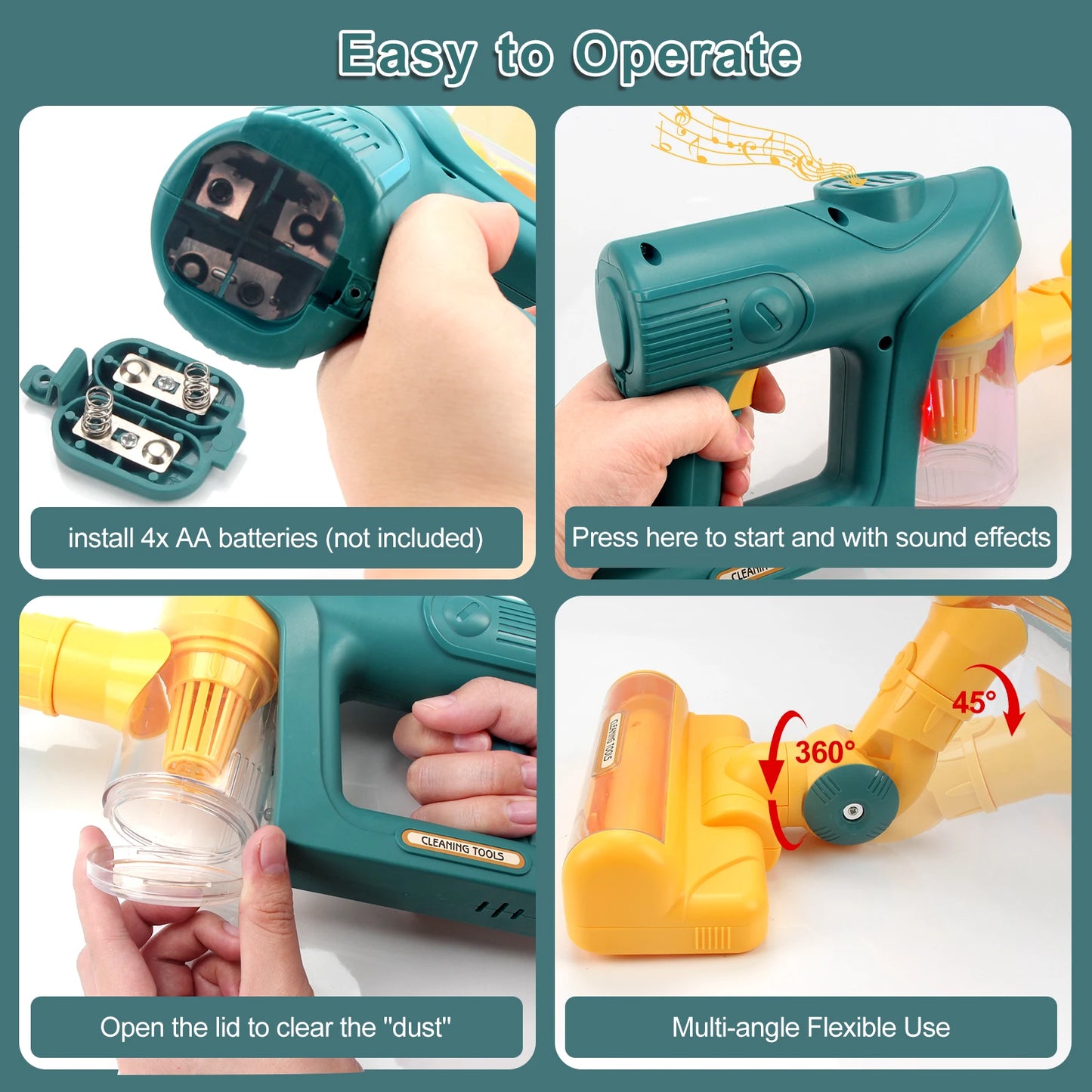 Electric Mini Vacuum With Light and Music Cleaner Simulation Housework Dust Catcher Educational Pretend Play Toys for Kids Gifts