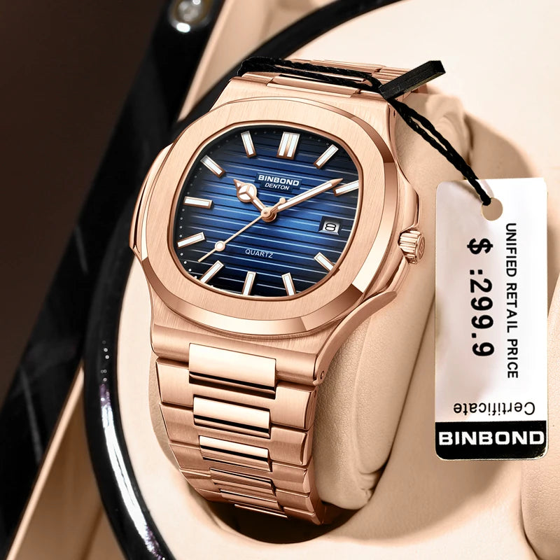 2025 New Top Brand Luxury Fashion Mens Watches Sport Waterproof Simple Ultra-Thin Watches Men Quartz Clock Relogio Masculino+Box
