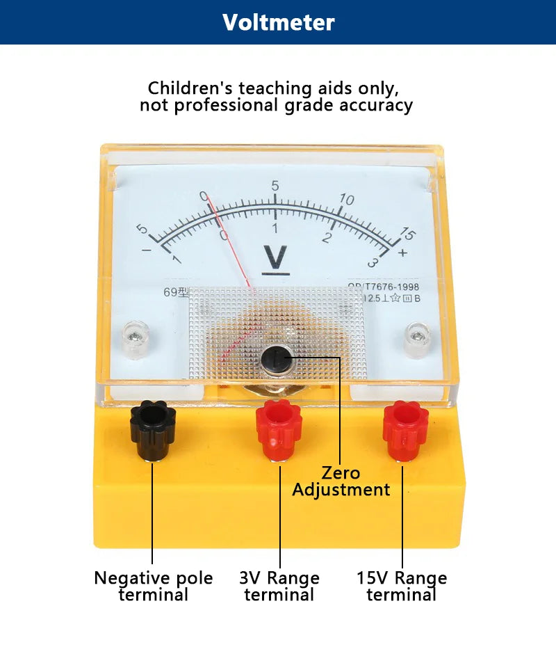 Electric Circuit Learning Kit Physics Electrical Experiment Teaching Aid Ammeter Voltmeter Sliding Rheostat Resistor Science Toy