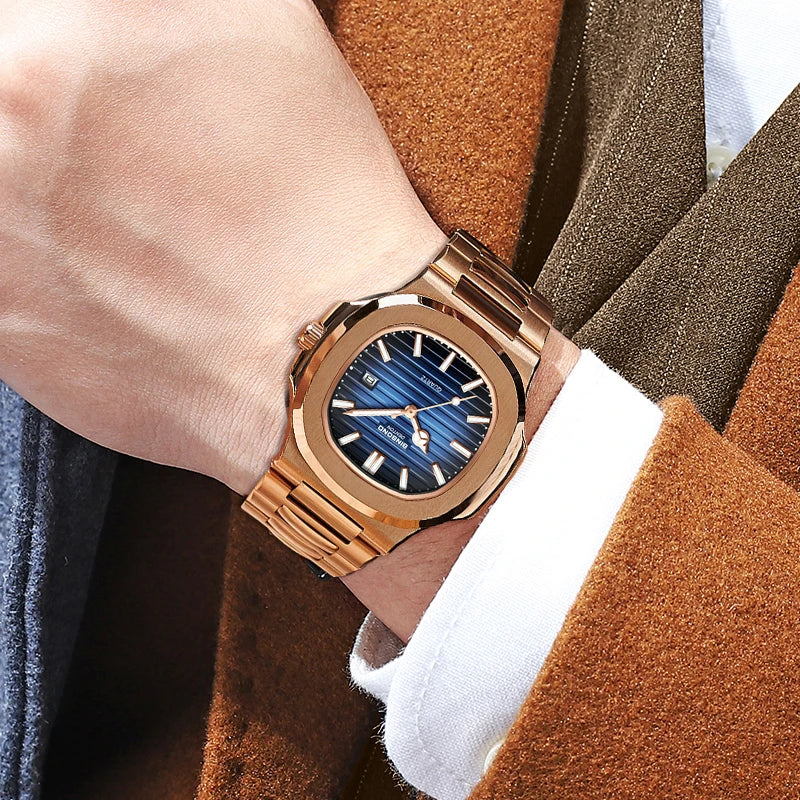 2025 New Top Brand Luxury Fashion Mens Watches Sport Waterproof Simple Ultra-Thin Watches Men Quartz Clock Relogio Masculino+Box