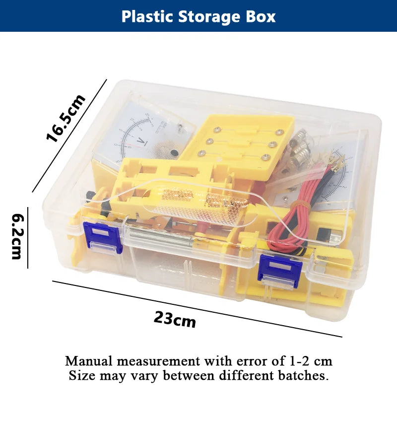 Electric Circuit Learning Kit Physics Electrical Experiment Teaching Aid Ammeter Voltmeter Sliding Rheostat Resistor Science Toy