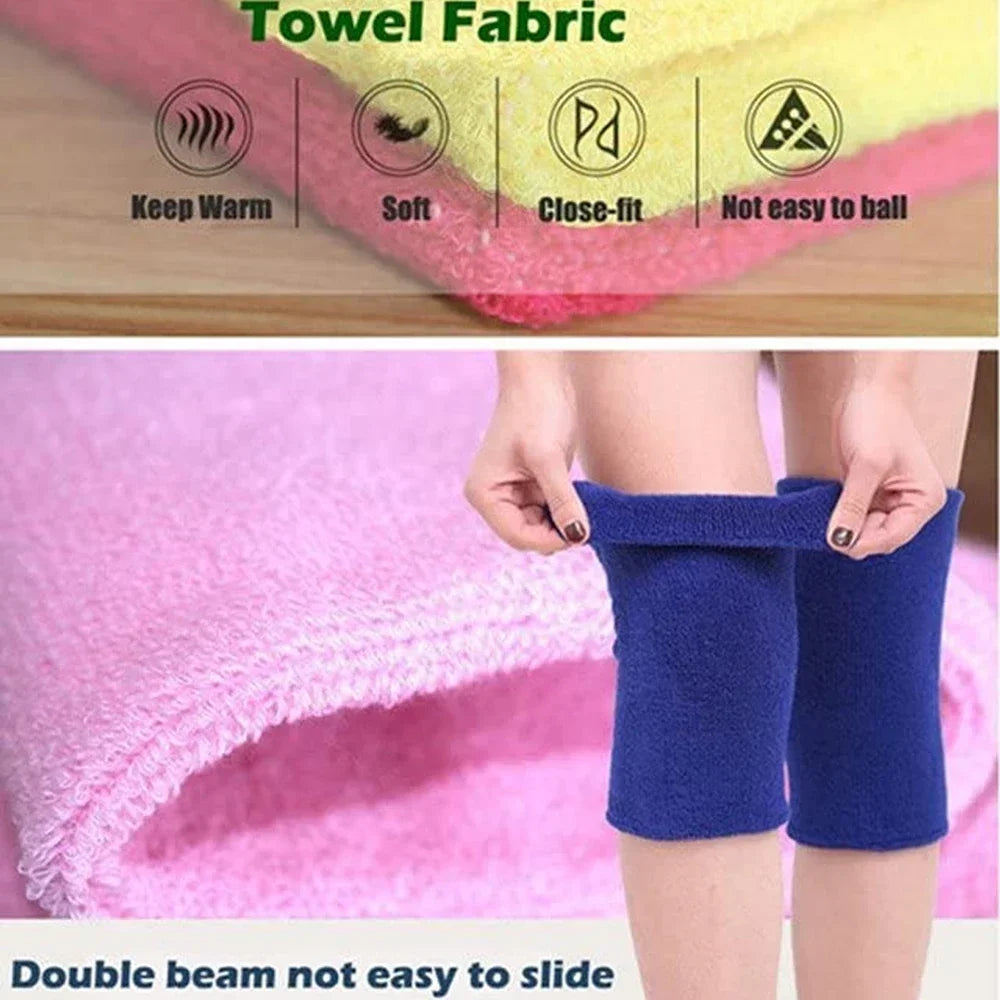 1 Pair Knee Pads Dance Protection Cover Elderly Leggings Support Winter Warm Thermal Knee Sleeves