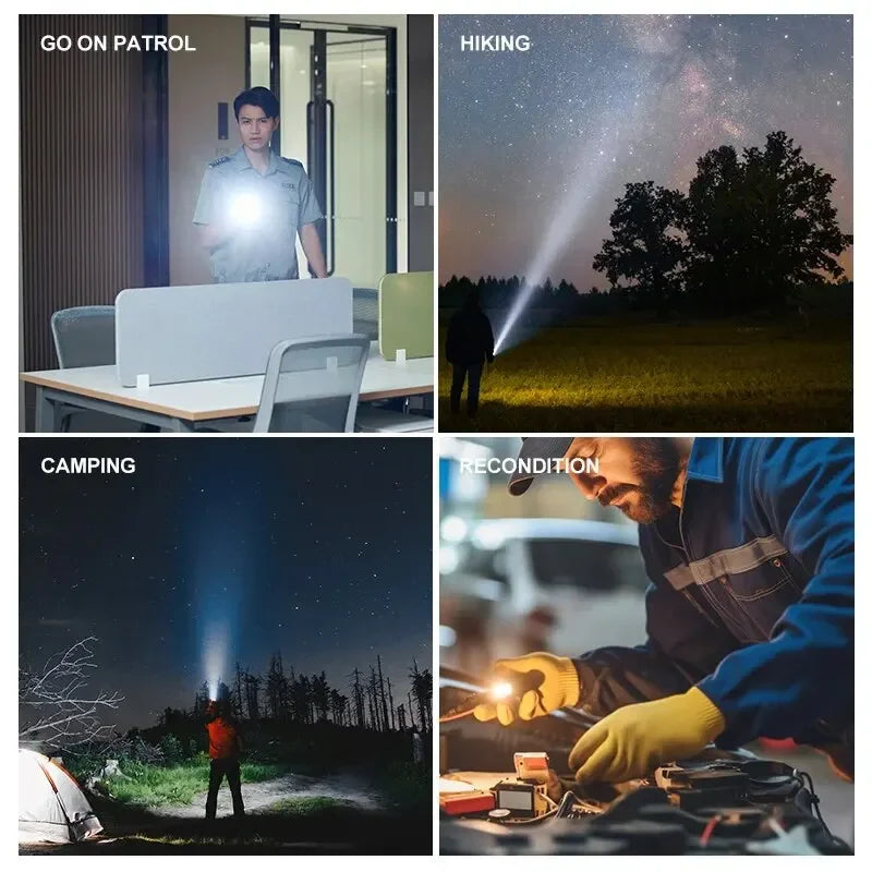 Edc Flashlight Powerful Self Defense Gadget Super Strong Flashlight High Power Self-defense Supplies Led Denfense Products Tools