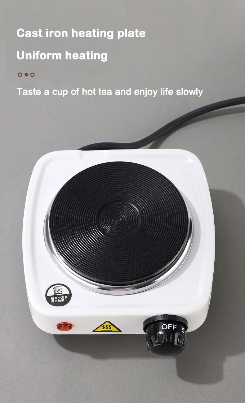 110V Mini Electric Stove Portable Tea Warmer Coffee Milk Heater Stove Mocha Heating Stove Cast Iron Hot Plate Cooking Furnace EU