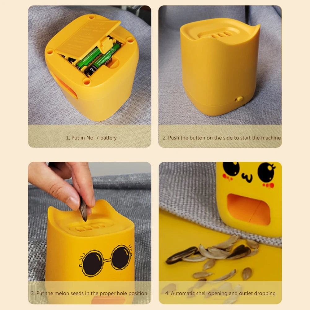 Electric Peeler Machine Gadgets Tools Automatic Opener Sunflower Seeds Protect Teeth Cute Cartoon Portable Household Supplies