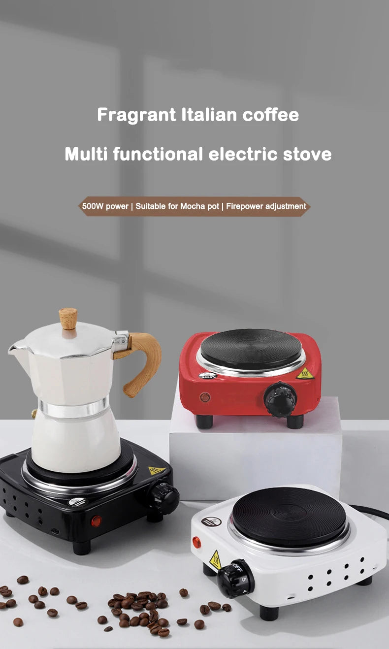 110V Mini Electric Stove Portable Tea Warmer Coffee Milk Heater Stove Mocha Heating Stove Cast Iron Hot Plate Cooking Furnace EU
