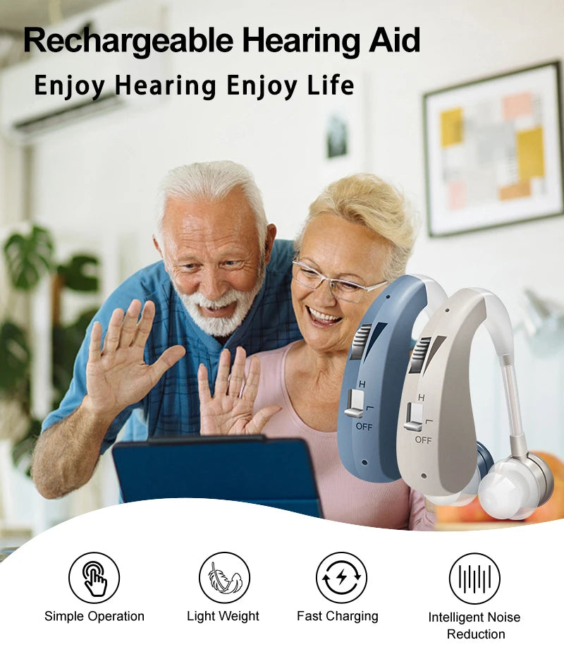 Hearing Aid for Elderly Deafness Rechargeable Invisible Hearing Aids Adjustable Tone Ear Aid Digital Sound Amplifier Audifonos