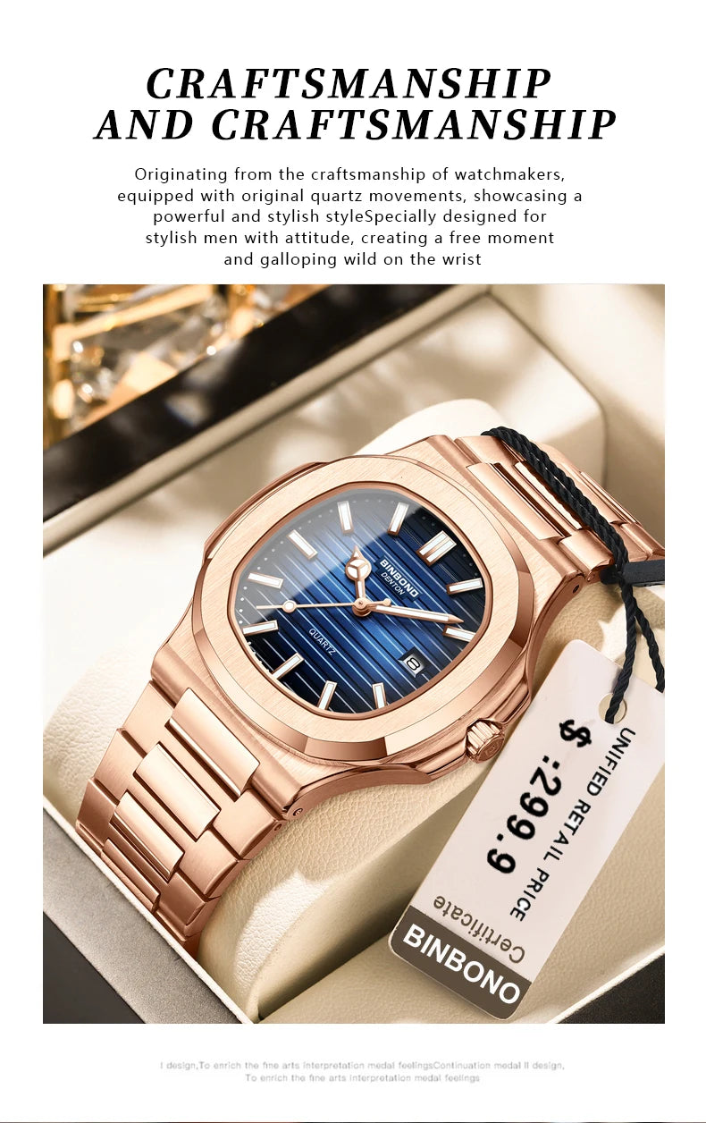 2025 New Top Brand Luxury Fashion Mens Watches Sport Waterproof Simple Ultra-Thin Watches Men Quartz Clock Relogio Masculino+Box