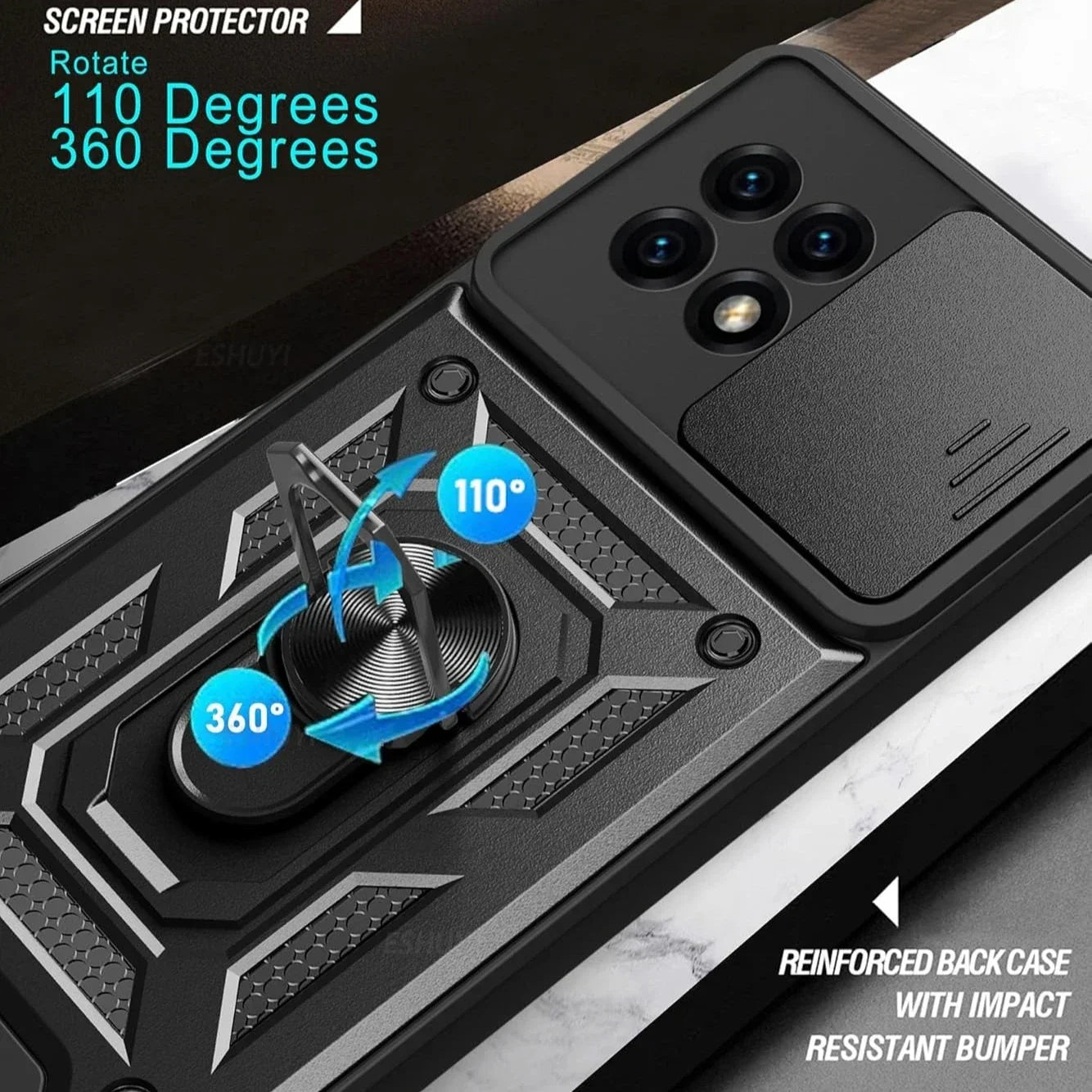 Military Armor Case For T-Mobile Revvl 7 Pro 5G T Phone 2 Pro 5G Cover Lens Protection Ring Stand Holder Coque Fundas