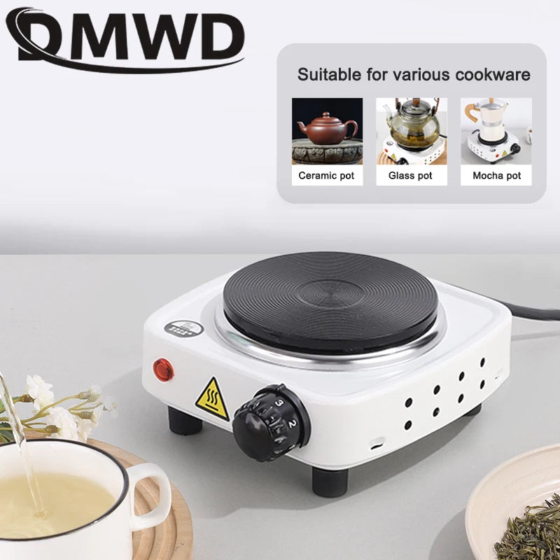 110V Mini Electric Stove Portable Tea Warmer Coffee Milk Heater Stove Mocha Heating Stove Cast Iron Hot Plate Cooking Furnace EU