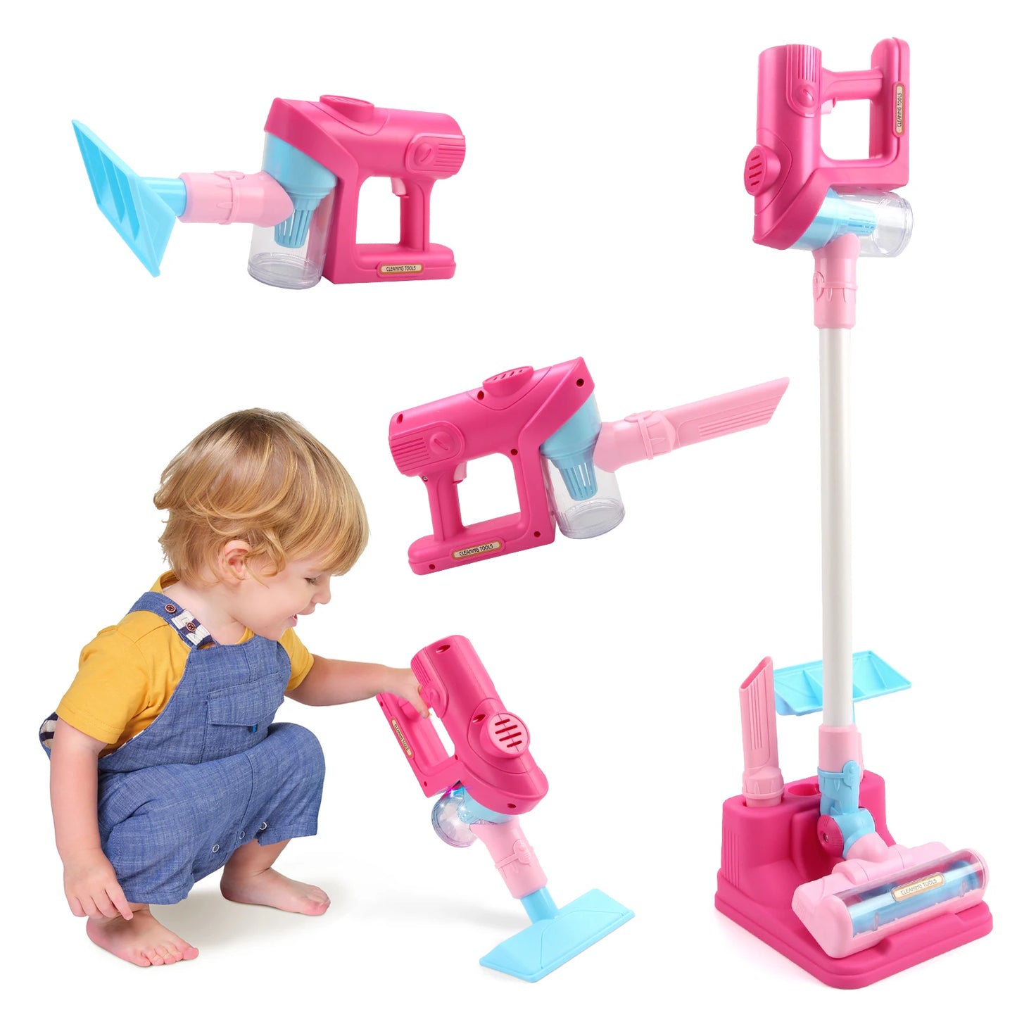Electric Mini Vacuum With Light and Music Cleaner Simulation Housework Dust Catcher Educational Pretend Play Toys for Kids Gifts