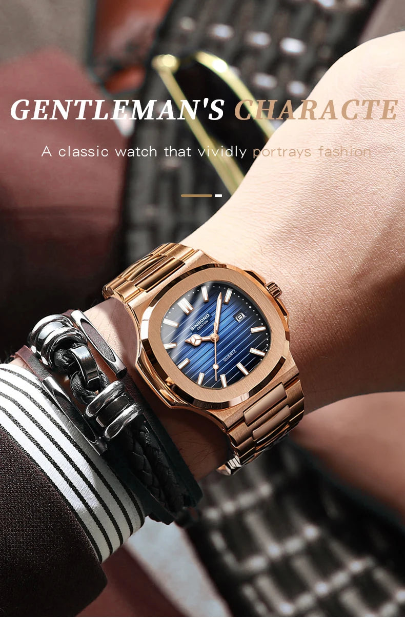 2025 New Top Brand Luxury Fashion Mens Watches Sport Waterproof Simple Ultra-Thin Watches Men Quartz Clock Relogio Masculino+Box
