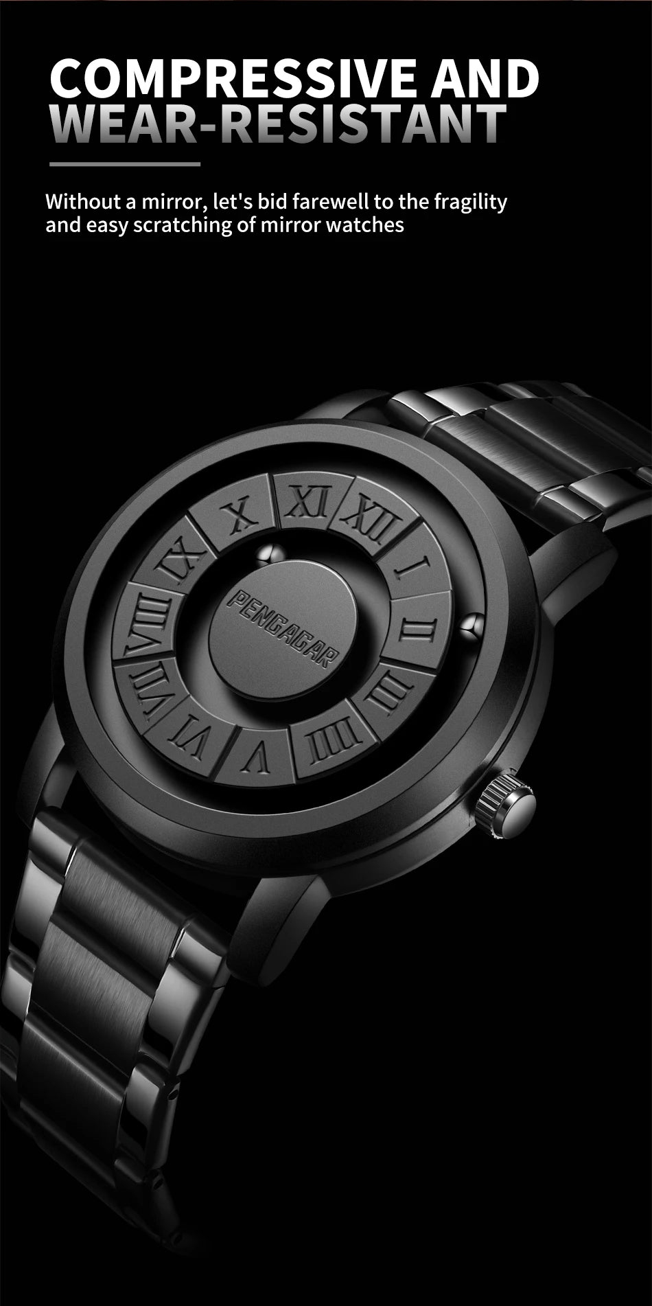 2024 New Men's Watches Top Luxury Quartz Watch For Men Creative Scrolling Pointer Magnetic Force Wrist Clock Relogio Masculino