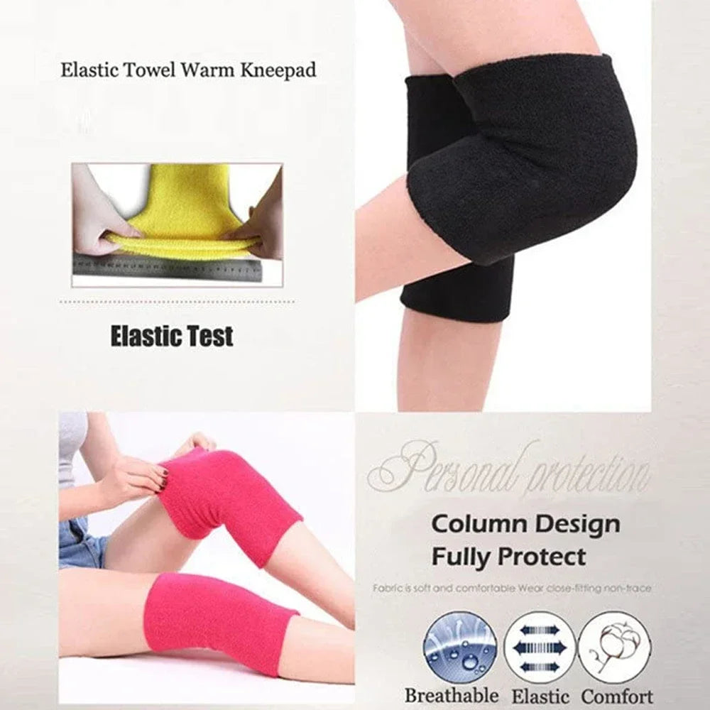 1 Pair Knee Pads Dance Protection Cover Elderly Leggings Support Winter Warm Thermal Knee Sleeves